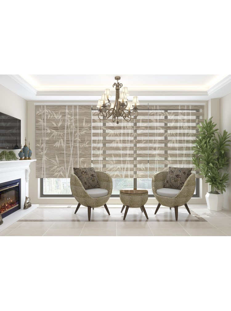 ZEBRA PERDE KAHVERENGİ BAMBU MODELİ